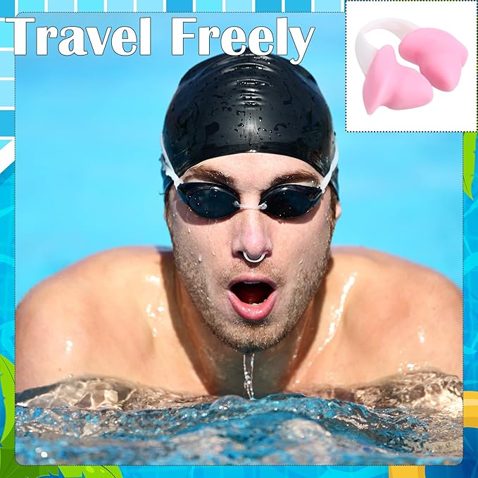 Soulchen 2 Pcs Swimming Nose Plugs Silicone Waterproof Painless Swim Nose Clip with Storage Box for Adults Kids Men Women Beginners-StrideForce Fitness