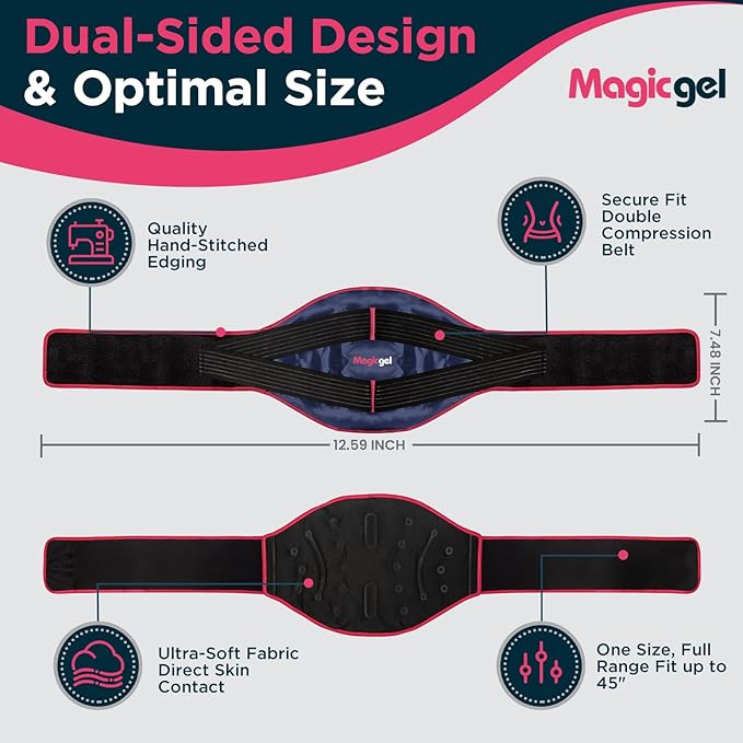 Magic Gel Back Ice Pack - Maximum Compression Sports Cold Compress Wrap for Back & Lower Body - Reusable Hot & Cold Packs-StrideForce Fitness