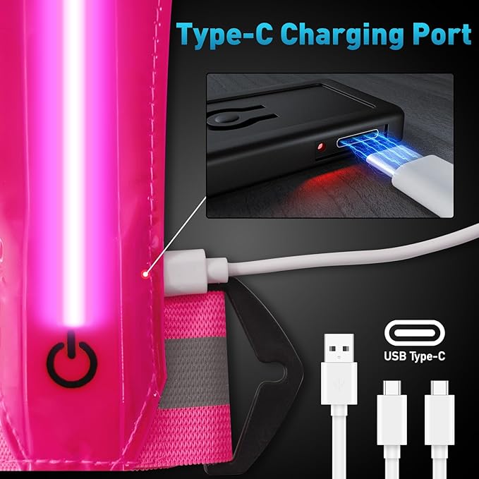 LED Reflective Vest Safety Gear, Light Up Vest for Night Walking Cycling, High Visibility Running Vest with Reflective Strips-StrideForce Fitness