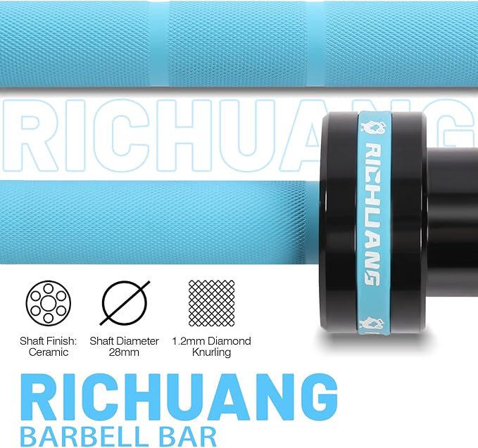 Olympic Barbell 45lb (20kg) - 7ft Bearing Spin Bar for Weightlifting and Strength Training,Ceramic Coating,500 LBS Capacity,28mm High Whip,Fits 2" Plates,for Home Gym-StrideForce Fitness