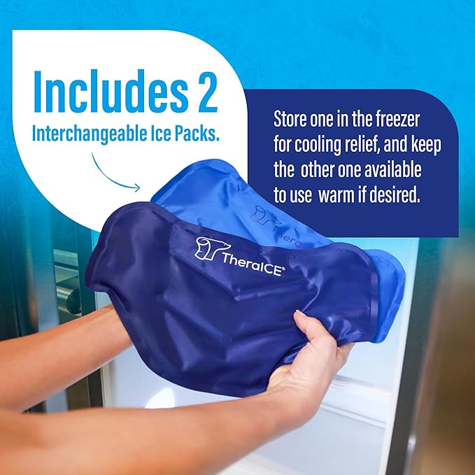 TheraICE Ice Pack for Back Brace for Lower Back Pain | 2 Hot or Cold Therapy Pain Relief Products for Sciatica, Herniated Disc., Lumbar Relief | 2 Heating Pads for Men or Women-StrideForce Fitness