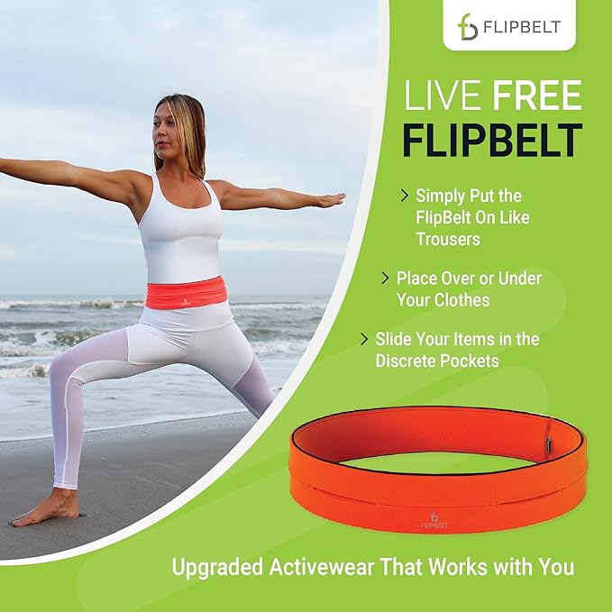 FlipBelt Classic Running Belt, Running Fanny Pack for Women and Men, USA Company-StrideForce Fitness