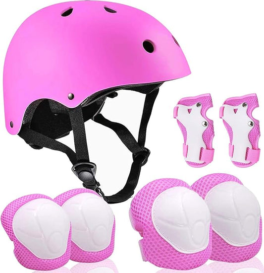 Adjustable Helmet for Ages 3-16 Kids Toddler Boys Girls Youth,Protective Gear with Elbow Knee Wrist Pads for Multi-Sports Skateboarding Bike Riding Scooter Inline skatings Longboard Roller Skate-StrideForce Fitness