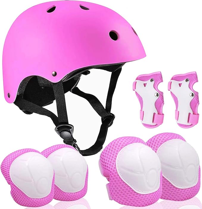 Adjustable Helmet for Ages 5-16 Kids Toddler Boys Girls Youth,Protective Gear with Elbow Knee Wrist Pads for Multi-Sports Skateboarding Bike Riding Scooter Inline skatings Longboard Roller Skate-StrideForce Fitness