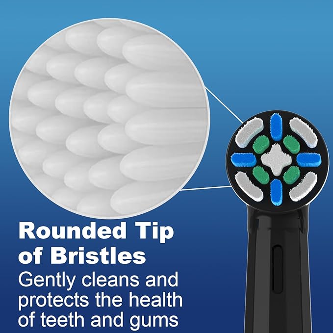 8 Pcs IO Replacement Heads Compatible with Braun Oral B iO 2/3/4/5/6/7/8/9/10 Series Electric Toothbrushes, IO Brush Heads Compatible with Oral B iO for Teeth Clean (Black)