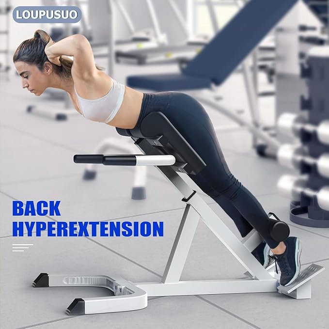 Roman Chair,Back Extension Bench,Multi Functional Ab Bench, Hyperextension Bench Abdominal Exercise, Leg Strength Trainer Home Men Women Full Body-StrideForce Fitness