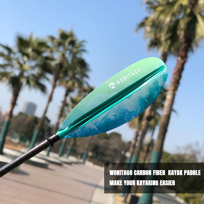 Kayak Paddle Premium Carbon Fiber Paddle with Reinforced PP + Fiberglass Blade, Floating Adjustable Kayaking Oars, 3 Piece, 220-240 cm/86-94 Inches, 240-260 cm/94-102 Inches-StrideForce Fitness