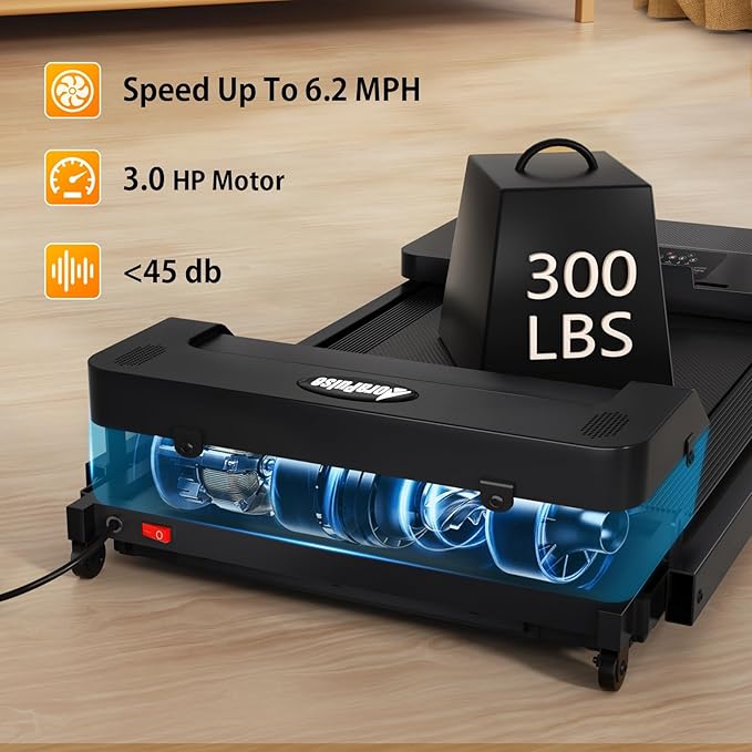 Portable Foldable Treadmills for Home, Small Folding Treadmill for Home Office with 300 LBS Capacity, Walking Running Exercise Electric Compact Treadmill with LED Display-StrideForce Fitness