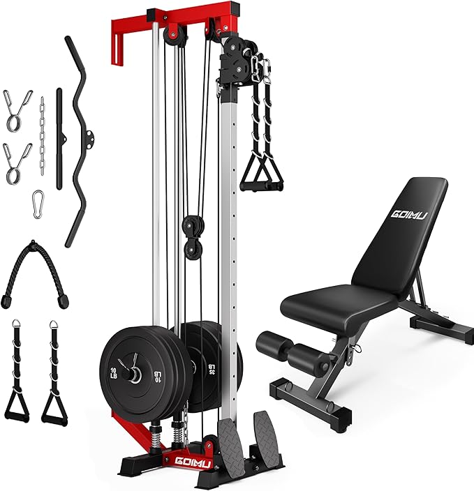 Wall Mount Cable Station, WM1 Cable Crossover Machine with 17 Positions, High and Low Cable Crossover Machine with Removable Footplate for Garage Home Gym-StrideForce Fitness
