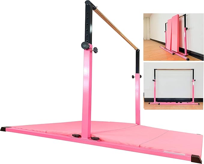 4FT/5FT Gymnastic Bar Set Gymnastics Horizontal Bar Gymnastics Kip Bar for Kids Home Use-StrideForce Fitness
