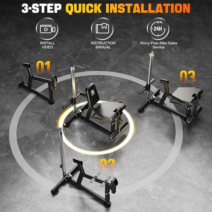 GXMMAT Leg Extension and Curl Machine - Professional Lower Body Workout Equipment for Home Gym, 400lbs Capacity with Adjustable Backrest & Leg Roller, Compact Design (47.24"x42.13"x16.54")-StrideForce Fitness