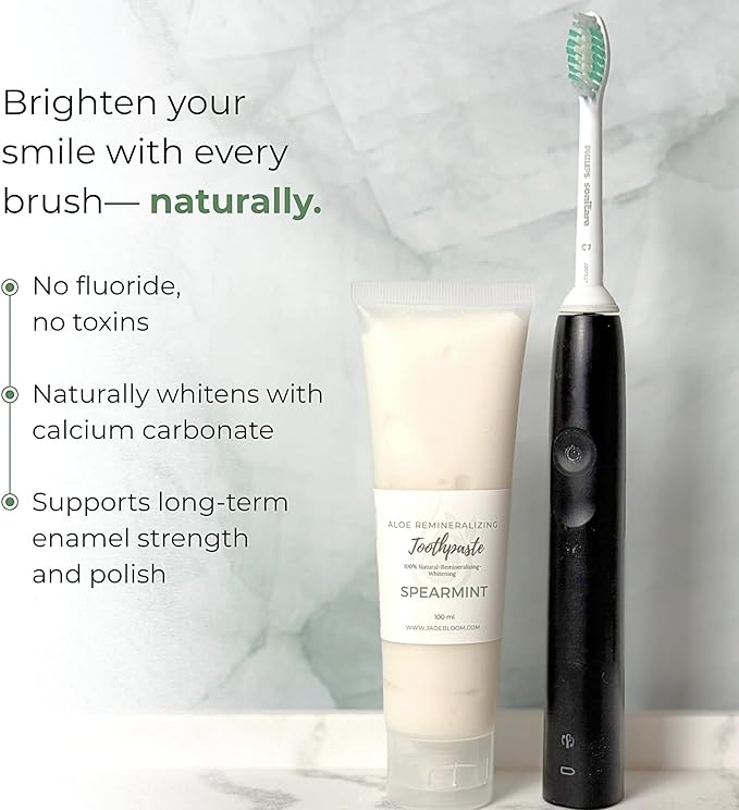 Aloe Vera Toothpaste Remineralizing Calcium Hydroxyapatite | Fluoride Free Oral Care | Natural Ingredients | 100ml, Spearmint