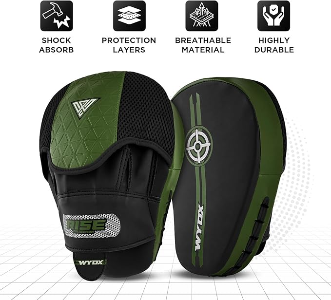 WYOX Curved Boxing Punch Mitts – Boxing Pads Training Set, Punching Mitts for Adults, Kickboxing Pads, Muay Thai Pads, Karate Pads, MMA Training Equipment, Martial Arts Focus Pads-StrideForce Fitness