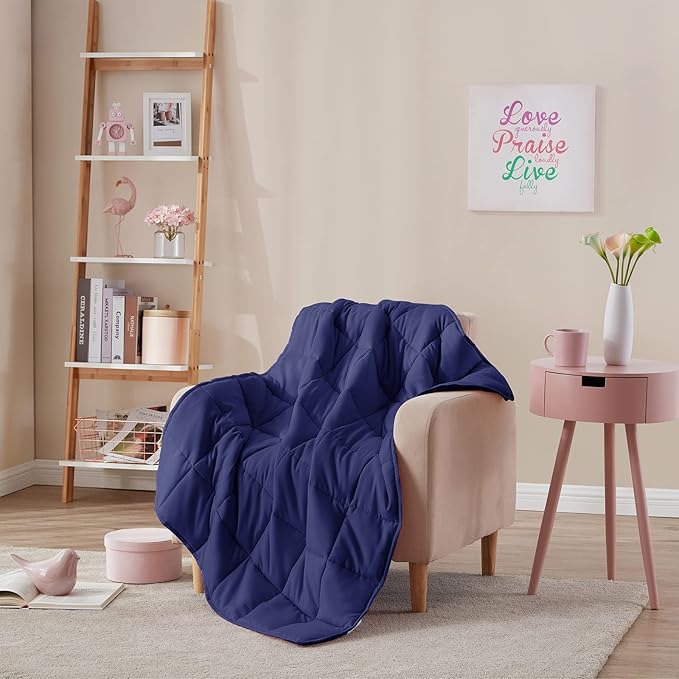 L'AGRATY Weighted Blanket - 36"x48" 5lbs Cooling Breathable Microfiber Material with Glass Beads Small Blanket for Kids All-Season Summer Fall Winter Soft Thick Comfort-StrideForce Fitness