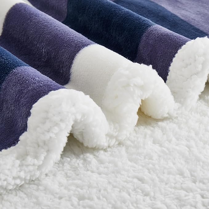 PU MEI Sherpa Blanket Fleece Throw Blanket Twin Plaid Thick Bed Blanket, Soft Warm Cozy Blue Checkered Throw Blanket 60"*80"-StrideForce Fitness