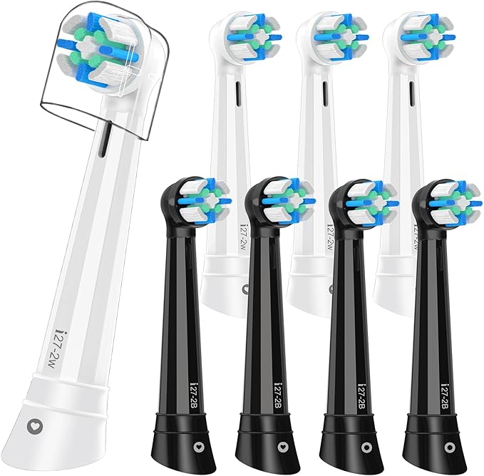 8PACK Replacement Heads Compatible with Oral B iO 3 4 5 6 7 8 9 10 Series Electric Toothbrush,Toothbrush Heads Compatible with Oral B iO Replacement Heads, Medium Bristles for Effective Cleaning