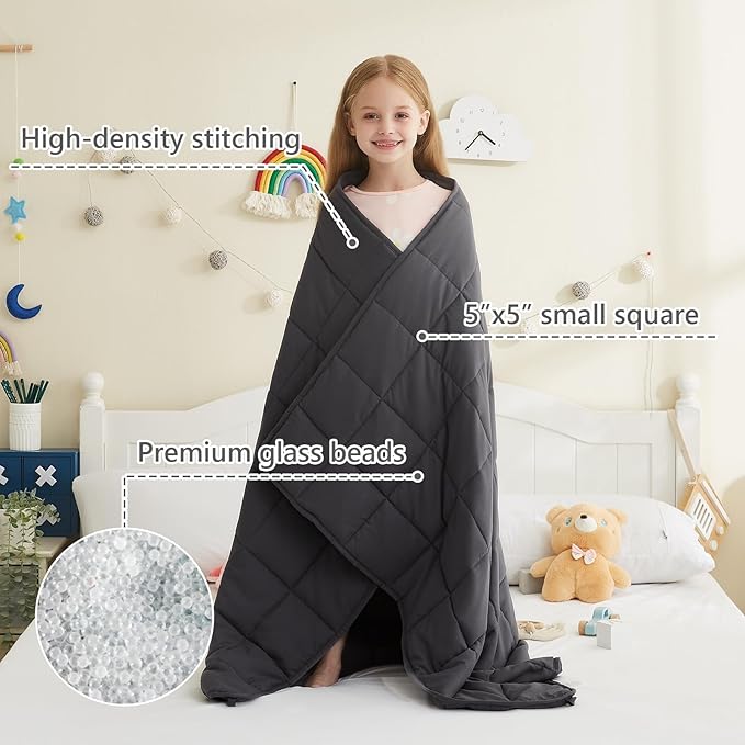 L'AGRATY Weighted Blanket - 36"x48" 3lbs Weighted Blanket Microfiber Material with Glass Beads Small Blanket for All-Season Summer Fall Winter Soft Thick Blanket-StrideForce Fitness