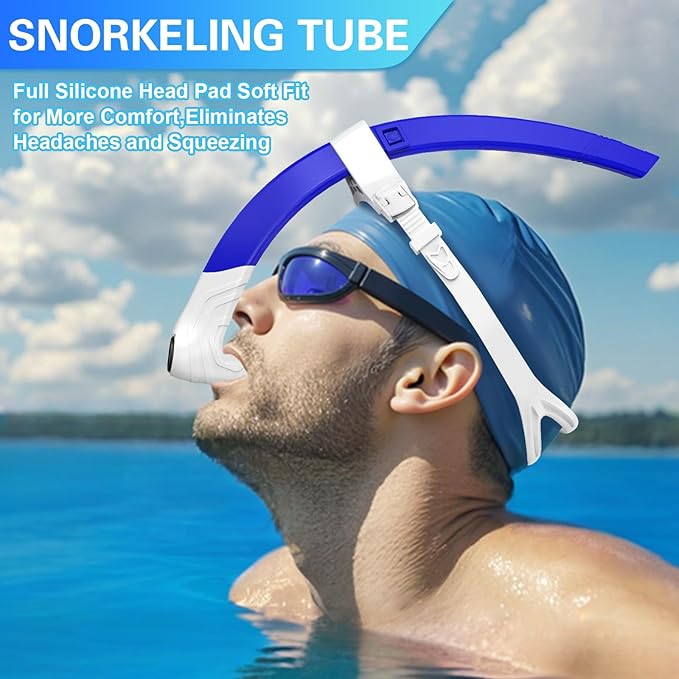 Greatever Detachable Portable Snorkel for Lap Swimming Unisex-Adult Silicone Adjustable Headband One Way Exhaust Valve-StrideForce Fitness