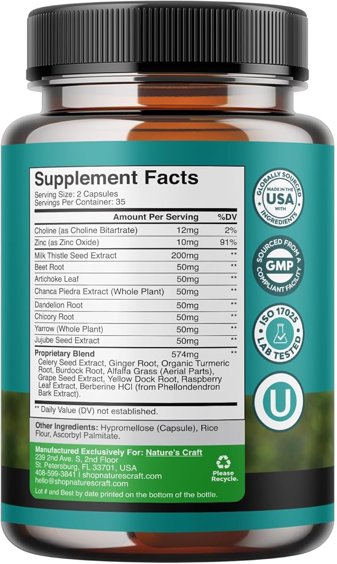 Liver Cleanse Detox & Repair 70 Capsules - Herbal Liver Support Milk Thistle Supplement - Silymarin Milk Thistle Supplements with Dandelion Root, Choline, Beetroot & Artichoke Extract-StrideForce Fitness