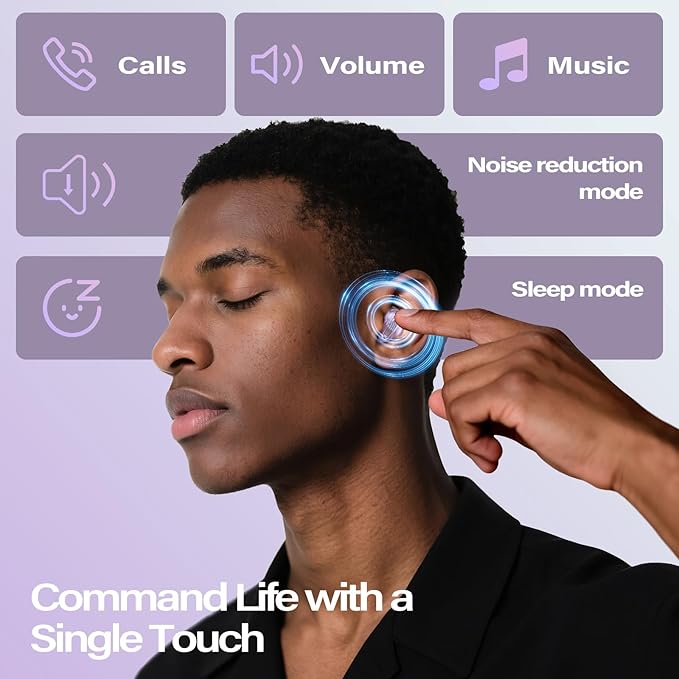 Sleep Earbuds, Mini ANC Wireless Earbuds Bluetooth 5.4 Headphones Deep Bass Stereo, 48H Playtime Ear Buds, 4 ENC Noise Cancelling Mic, In Ear IP7 Waterproof Earphones for Side Sleepers,Touch Control-StrideForce Fitness