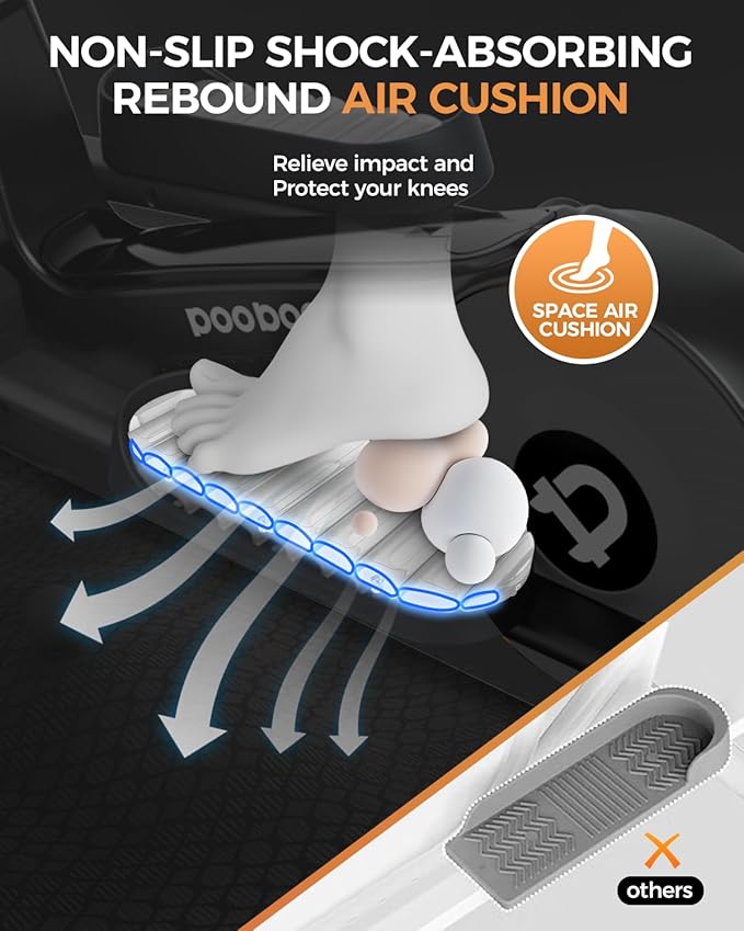 pooboo Elliptical Machine, Elliptical Exercise Machine with 16-Level Resistance&Hyper-Quiet Magnetic Driving System, Elliptical Machine for Home with LCD Monitor&15.5IN Stride, 350LBS Weight Capacity-StrideForce Fitness