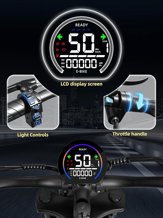 Electric Bike for Adults,1500w Peak Motor Ebike,Max 93Miles 30MPH.48V20AH/35AH/60AH Battery,20" Electric Commuter Bikewith 7-Speed and FrontSuspension,Adults Electric Bike for Mountains, Snow, Sand-StrideForce Fitness