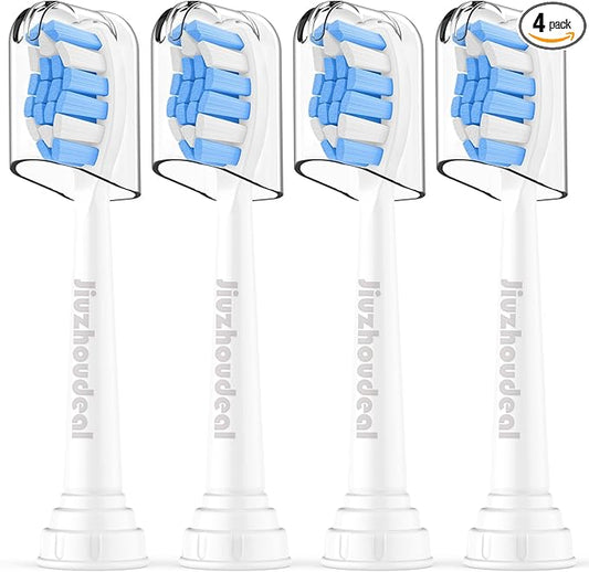 Replacement Toothbrush Heads Compatible with Philips Sonicare, Brush Heads for Sonicare C2 Plaque Control Protective Clean 4100 5100 6100 Electric Toothbrush Blue, 4-Pack