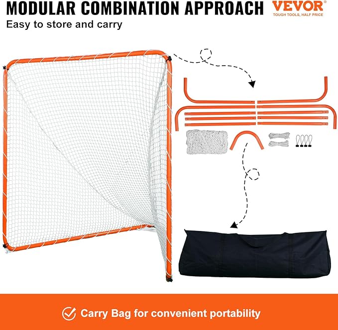 VEVOR Portable Lacrosse Goal - Complete Training Accessory Set with Extended Coverage for Youth and Adults-StrideForce Fitness