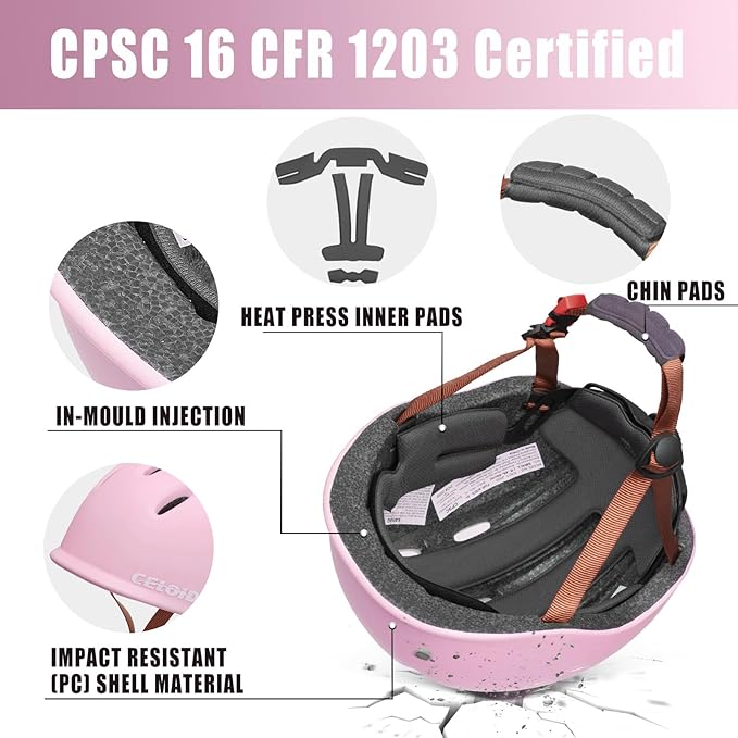 Kids Bike Helmet,Toddler Cyling Helmets for Ages 5-8-9-10-12-14-16Years Youth Boys & Girls,Child Adjustable Multi-Sport Bicycle Skateboard Roller Skate Scooter Balance Skateboarding Helmet-StrideForce Fitness