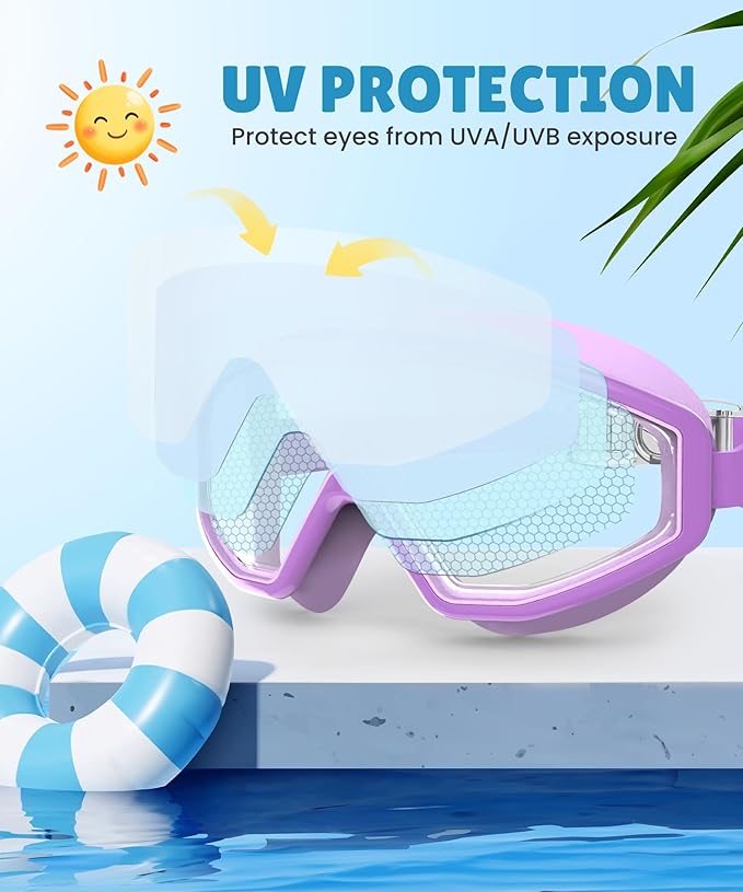 NSSIW Swim Goggles Swimming Kids-Goggles: Anti Fog No Leak with Nose Clip Earplugs for Girls Boys Youth 6-14 3 Pack-StrideForce Fitness