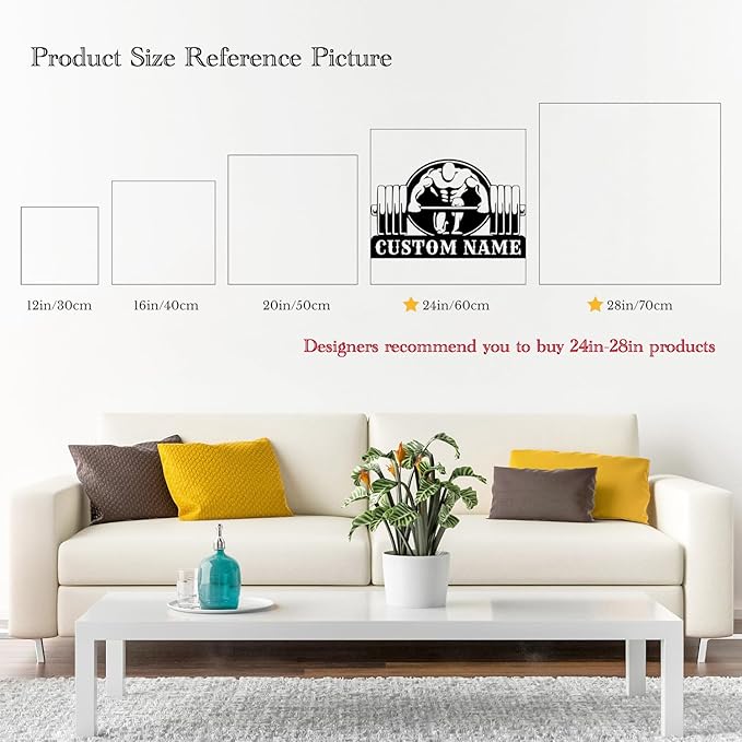 Customized Metal Gym Name Sign, Personalized Sports Room Wall Art,Metal Gym Sign,Unique Fitness Wall Sign, Gym Lovers Unique Gift, Gym Wall Art,Training Center Sign (Style-14)-StrideForce Fitness