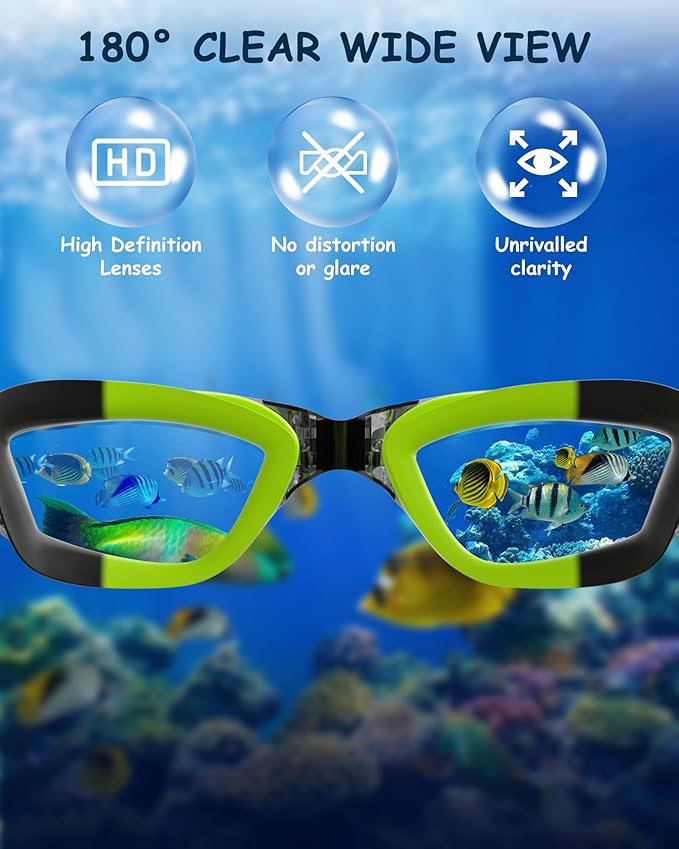 Kids Swim Goggles, Swimming Goggles for Kids Toddlers 3-14 with Swim Cap, Nose Clip, Nose Bridge, Ear Plugs-StrideForce Fitness