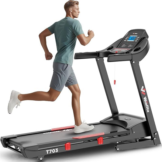 4.0HP Treadmills for Home, Folding Treadmill with 15% (8.5°) Auto Incline, 300 LBS Capacity, 10 MPH Speed, 18''x50'' Wide Belt, Bluetooth, App, 64 Preset Programs, Pulse Monitor, BMI Detector-StrideForce Fitness