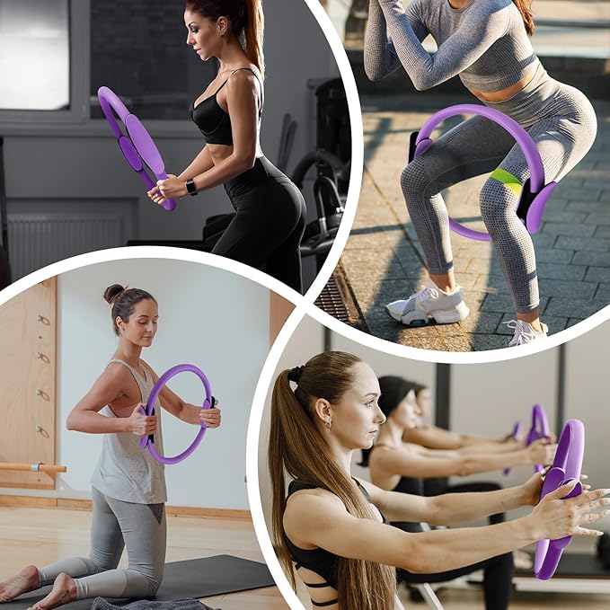 Pilates Ring Fitness Circle 14" Yoga Rings Magic Circle with Dual Padded Handles for Toning Arms, Thighs/Legs & Core，Home Exercise Equipment ﻿-StrideForce Fitness