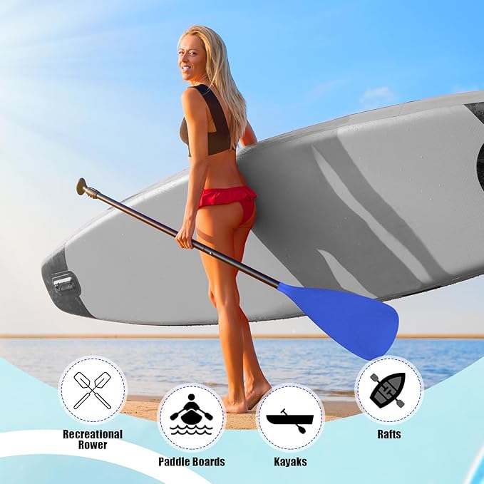 2 Set of 3 Pieces Sup Paddle Board Paddle Kayak Adjustable Stand up Oar Aluminum Alloy Lightweight Replacement Paddleboard Detachable Aluminum Alloy Shaft for Surfing Fishing-StrideForce Fitness