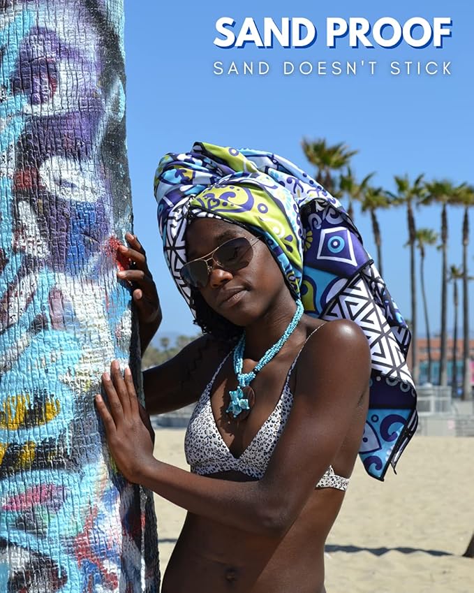 ECCOSOPHY Microfiber Beach Towel - Sand Free Towels are Quick Dry, Light Weight, Super Absorbent - Perfect Pool, Travel, Cruise, Camping Essentials - Oversized Extra Large for Adults 71x35 in-StrideForce Fitness