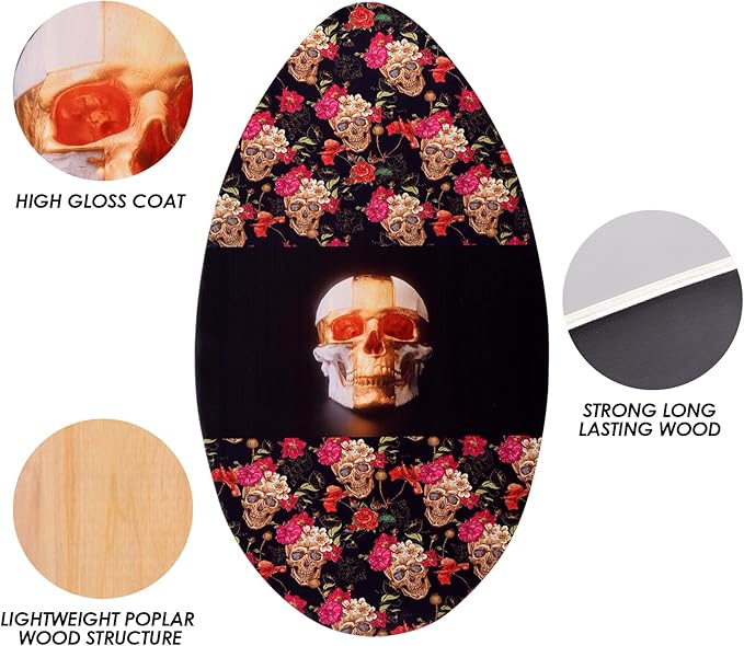 seething 35 Inch Skimboard with High Gloss Coat Wood Skim Board for Beginners,Kids, Teenagers, Adults and All Skimming-StrideForce Fitness