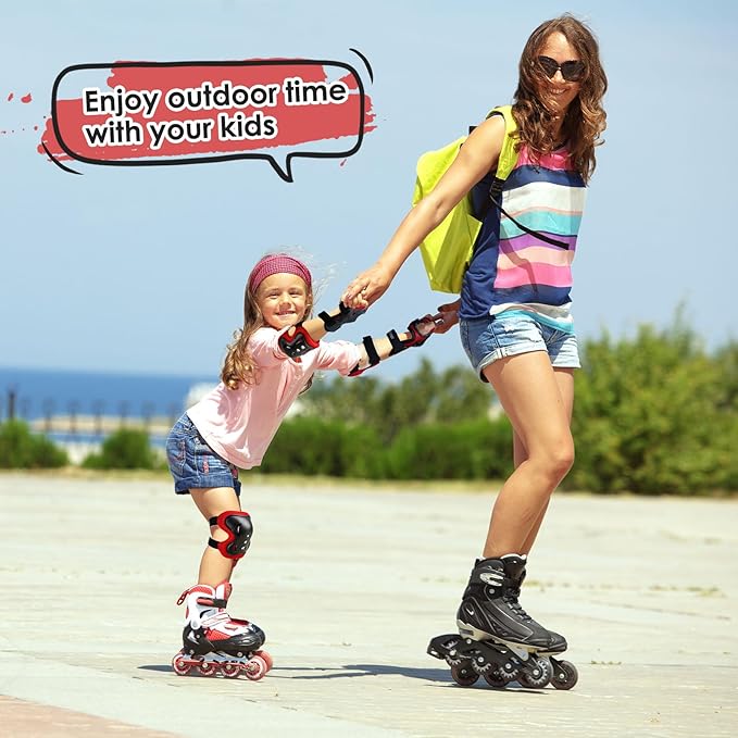 BOSONER Kids/Youth Knee Pad Elbow Pads Guards Protective Gear Set for Roller Skates Cycling BMX Bike Skateboard Inline Skatings Scooter Riding Sports-StrideForce Fitness