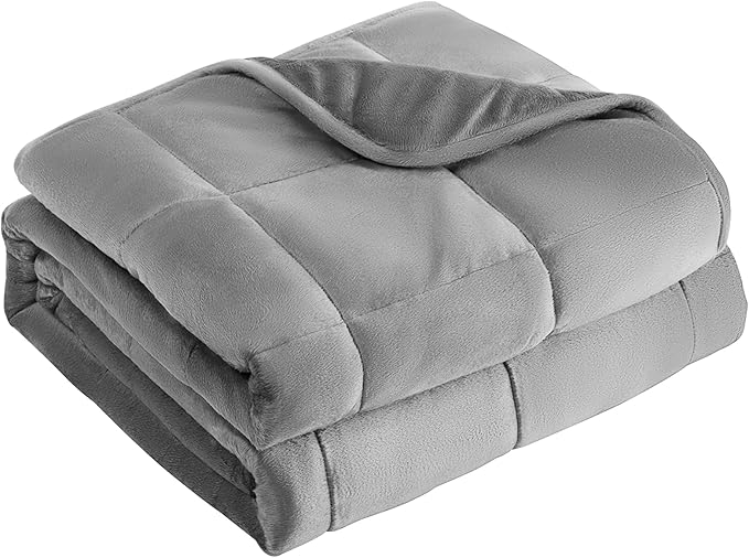 L'AGRATY Weighted Blanket - 48"x72" 15lbs Soft Breathable Heavy Blanket Minky Material with Glass Beads for Adult All-Season Summer Fall Winter Soft Thick Comfort-StrideForce Fitness