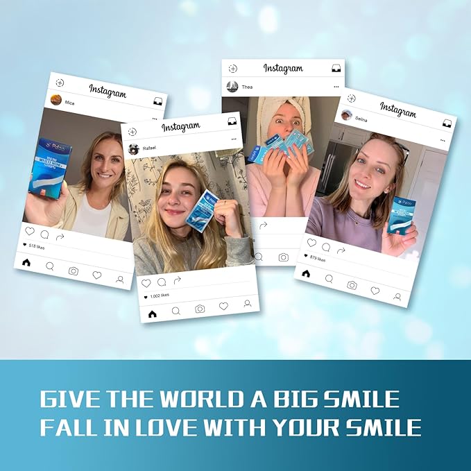 Teeth Whitening Strip 14 Treatments - Whitening Strips for Sensitive People, Fast Remove Smoking, Coffee, Wine Stains, Teeth Brightening Kit Pack of 28 Non-Slip Strips