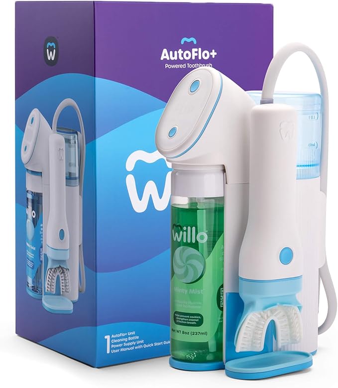 Willo Fully Automatic Kids U-Shaped Electric Toothbrush - 2 Brushing Timers, Deep-Cleans, Consistent Results, Eliminates Brushing Mistakes - Minty Mist (Large - Kids Ages 12+ Years)