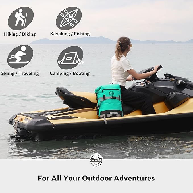 STOVER 5/10/25/30/40/55L Waterproof Backpack- Floating Dry Bag for Kayaking, Travel, Beach, Hiking, & Camping, Men/Women-StrideForce Fitness