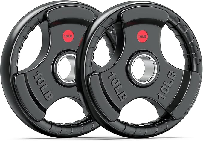 XDDIAS Rubber Weight Plates for Barbell, 2-Inch Olympic Grip Plate for Strength Training, Weightlifting and Bodybuilding in Home & Gym, Solid Cast Iron Weight Plates Pair and Sets-StrideForce Fitness