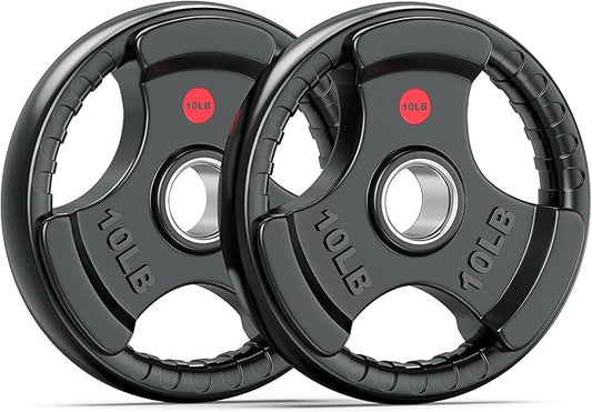 XDDIAS Rubber Weight Plates for Barbell, 2-Inch Olympic Grip Plate for Strength Training, Weightlifting and Bodybuilding in Home & Gym, Solid Cast Iron Weight Plates Pair and Sets-StrideForce Fitness