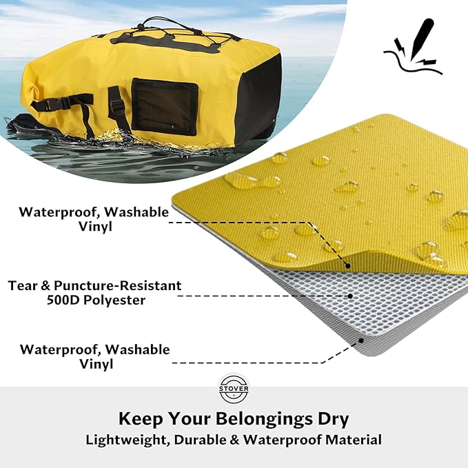 STOVER 5/10/25/30/40/55L Waterproof Backpack- Floating Dry Bag for Kayaking, Travel, Beach, Hiking, & Camping, Men/Women-StrideForce Fitness
