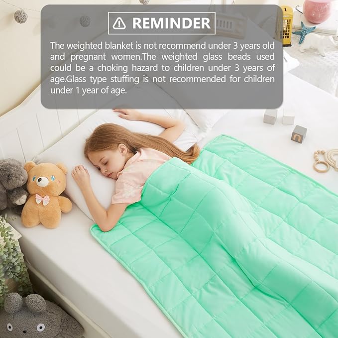 L'AGRATY Weighted Blanket - 40"x60" 7lbs Cooling Breathable Microfiber Material with Glass Beads Small Blanket for All-Season Summer Fall Winter Soft Thick-StrideForce Fitness