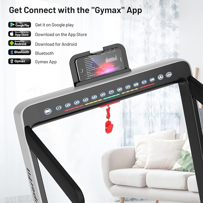 GYMAX Walking Pad, Dual LED Display 2 in 1 Under Desk Treadmill for Home with Remote & Smart App Control, 2.25HP Foldable Portable Treadmill Running Machine for Office Small Space-StrideForce Fitness