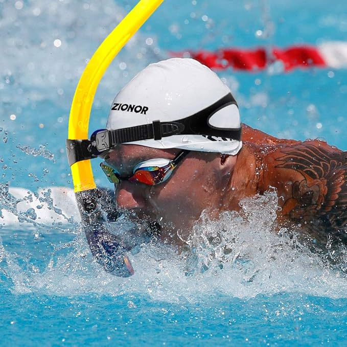 ZIONOR Snorkel Lap Swimming Swimmer Training Diving Snorkeling Comfortable Mouthpiece One-Way Purge Valve for Pool Open Water-StrideForce Fitness