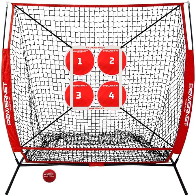 PowerNet Pitching Bundle, Baseball Net with Pitch Perfect Targets & Strike Zone Attachment, Weighted Ball, Softball Baseball Training Equipment to Increase Pitching Accuracy, 3 Net Sizes-StrideForce Fitness