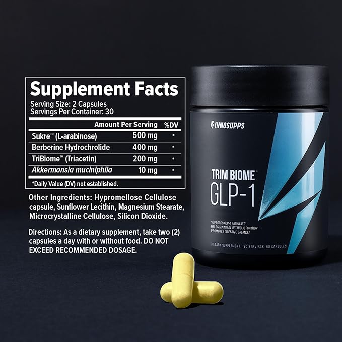 InnoSupps Trim Biome™ GLP-1 | Gut Health + Metabolic Support* | Prebiotic + Probiotic + Postbiotic | Akkermansia + Berberine | 60 Capsules. 30 Servings-StrideForce Fitness